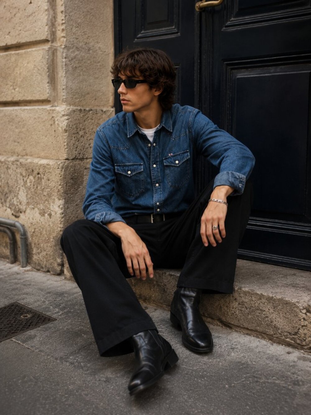 Maison Kitsuné Western Denim Shirt Men’s Small –  100% cotton